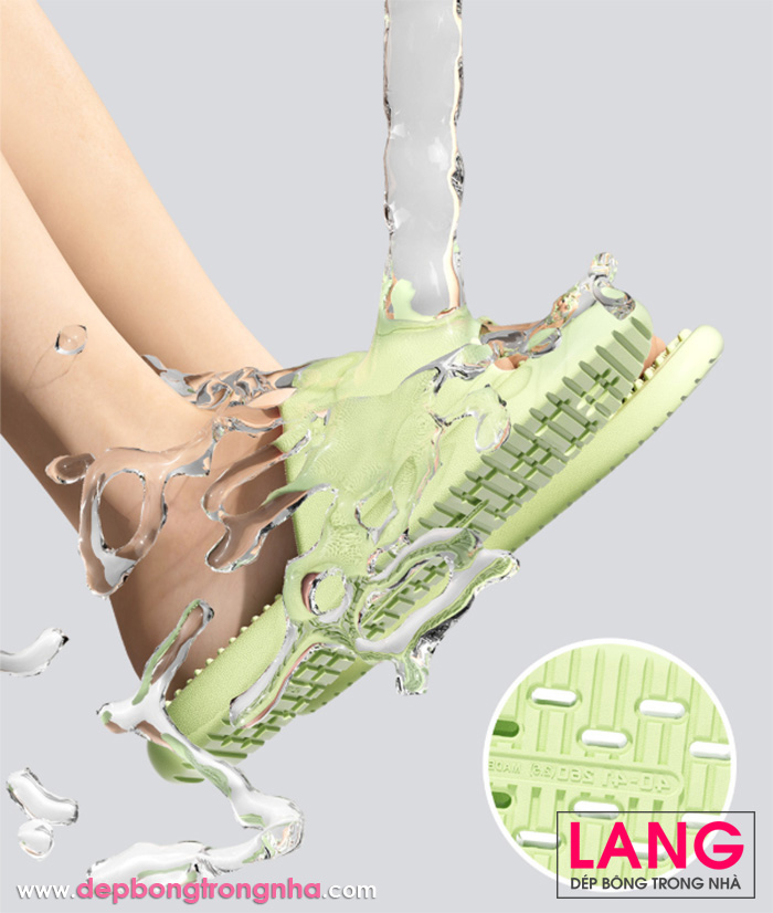 Dép nhựa lỗ đi nhà tắm lòng chân có gai massage